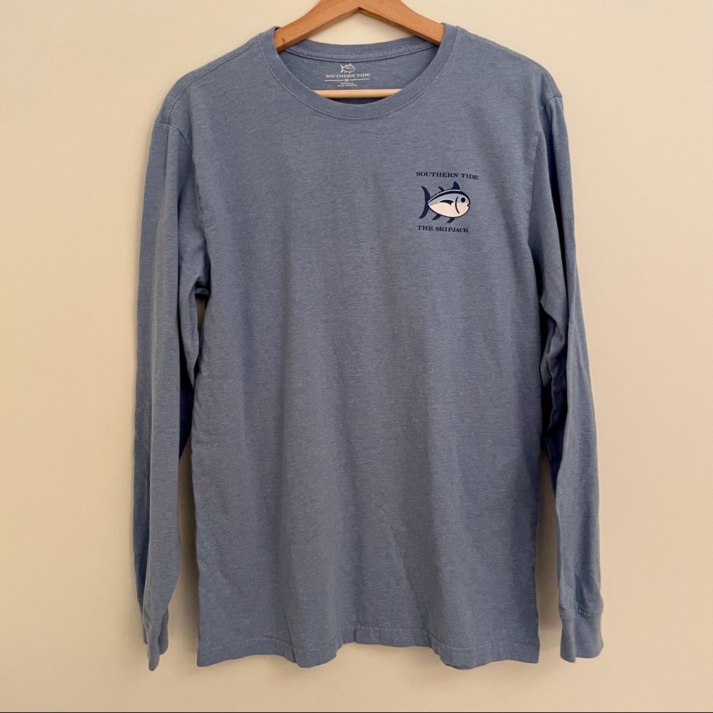 Southern Tide Men’s Blue Fish Skipjack Long Sleeve Tee Shirt